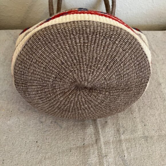 Natural Fiber Woven Lined Doubled Handle Flee Market/Shopping Basket/Tote - Picture 7 of 11
